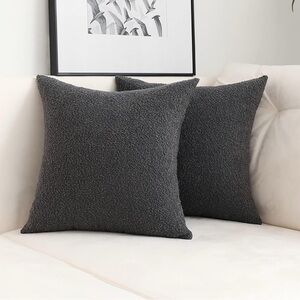 Amazon | Gray Boucle Pillow Covers 18”